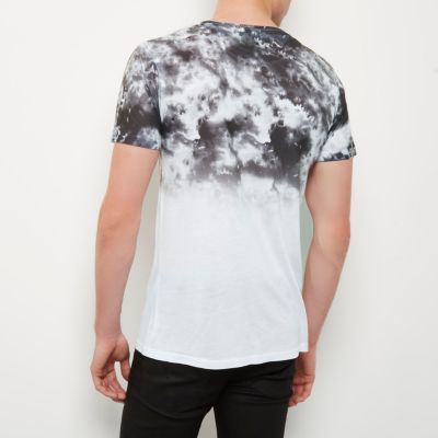 White and grey tie dye T-shirt